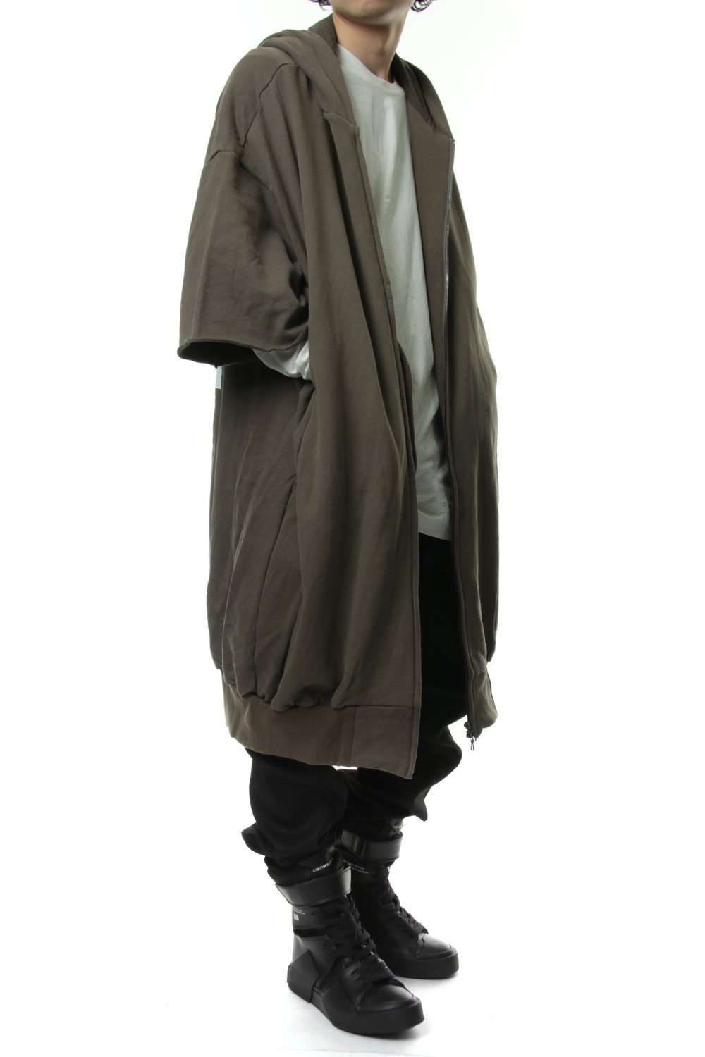 PRINT EXTRA BIG ZIP HOODIE Dust