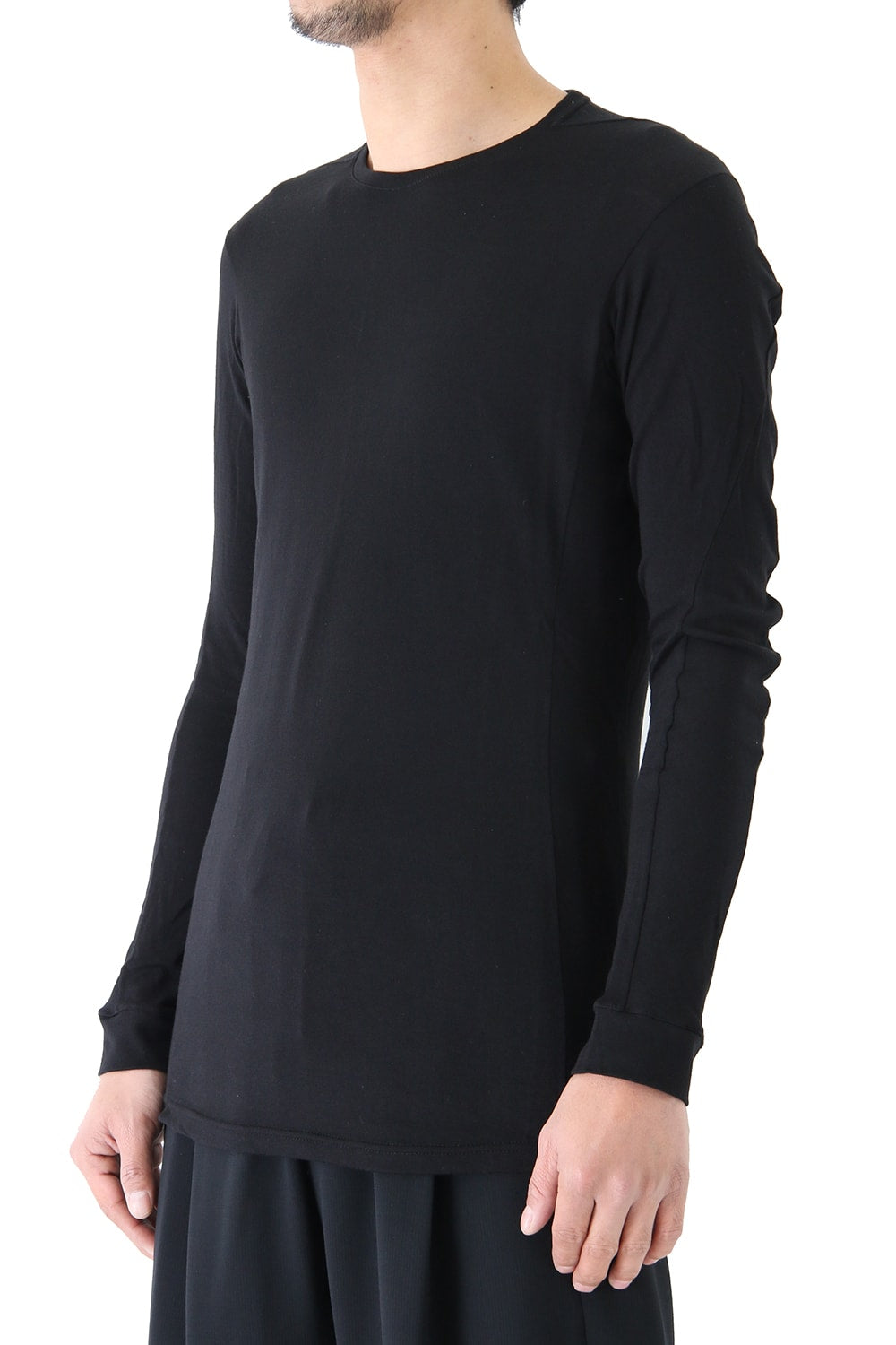 Long Sleeve Silk / Cotton Jersey Black