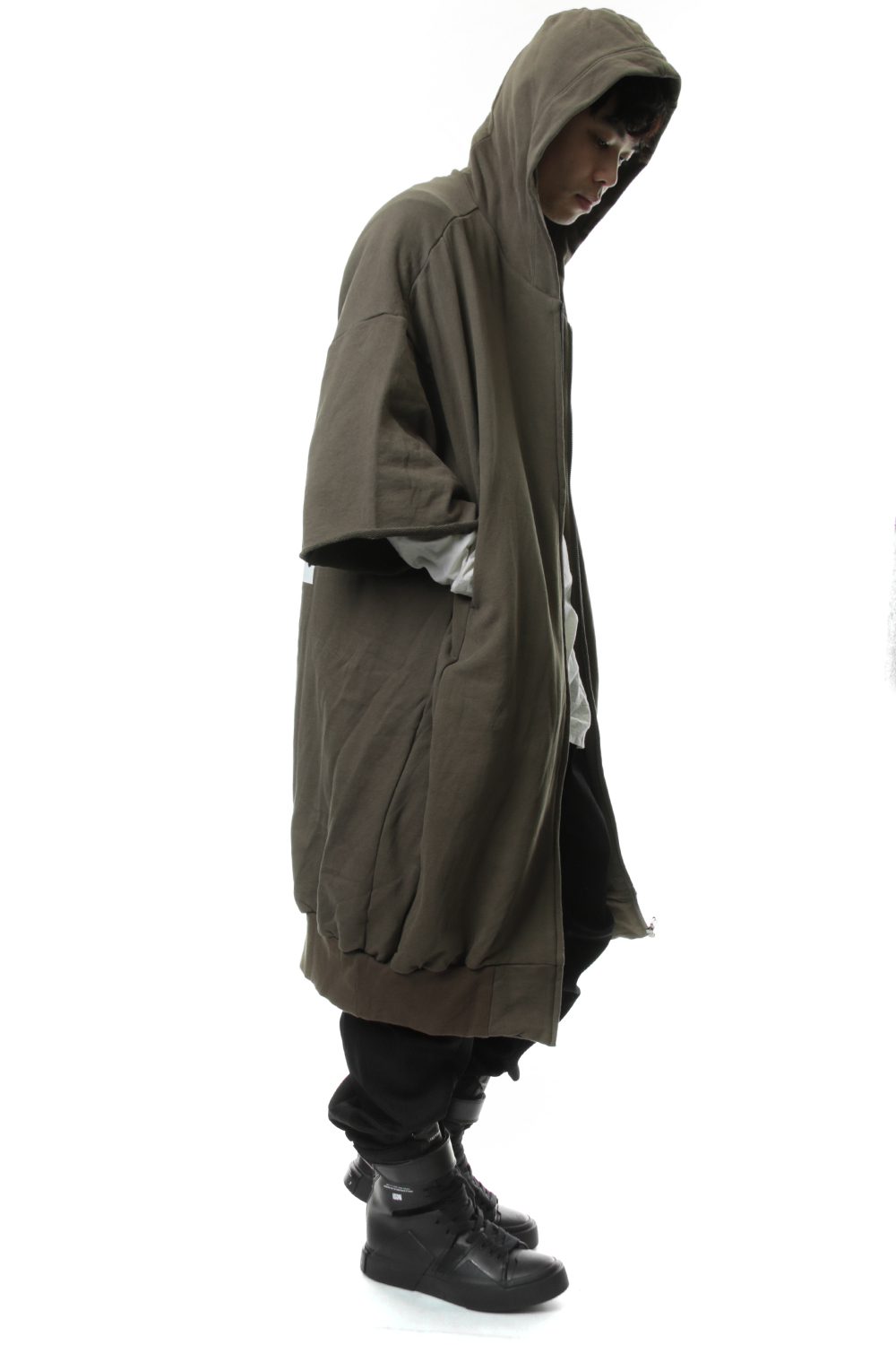 PRINT EXTRA BIG ZIP HOODIE Dust