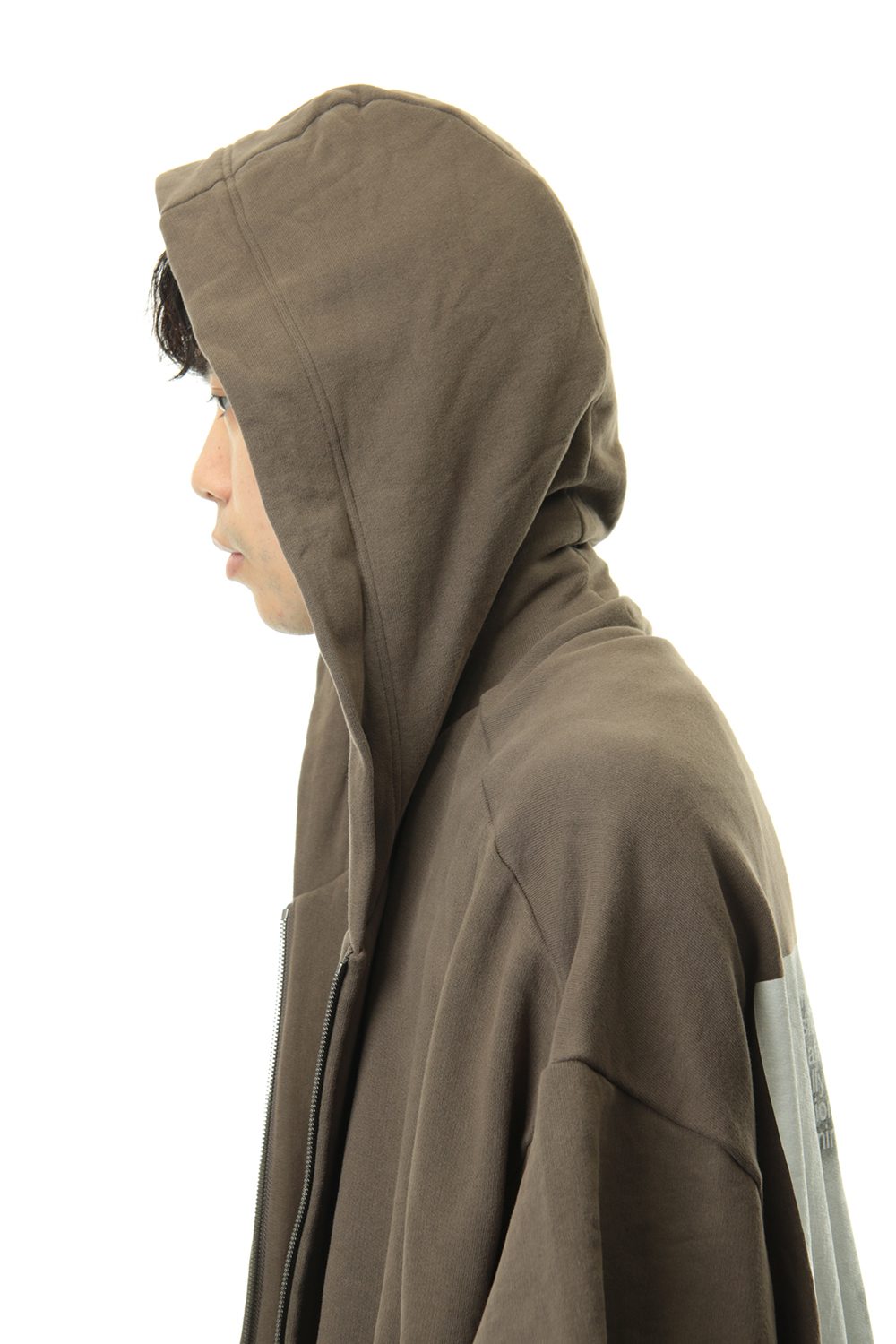 PRINT EXTRA BIG ZIP HOODIE Dust