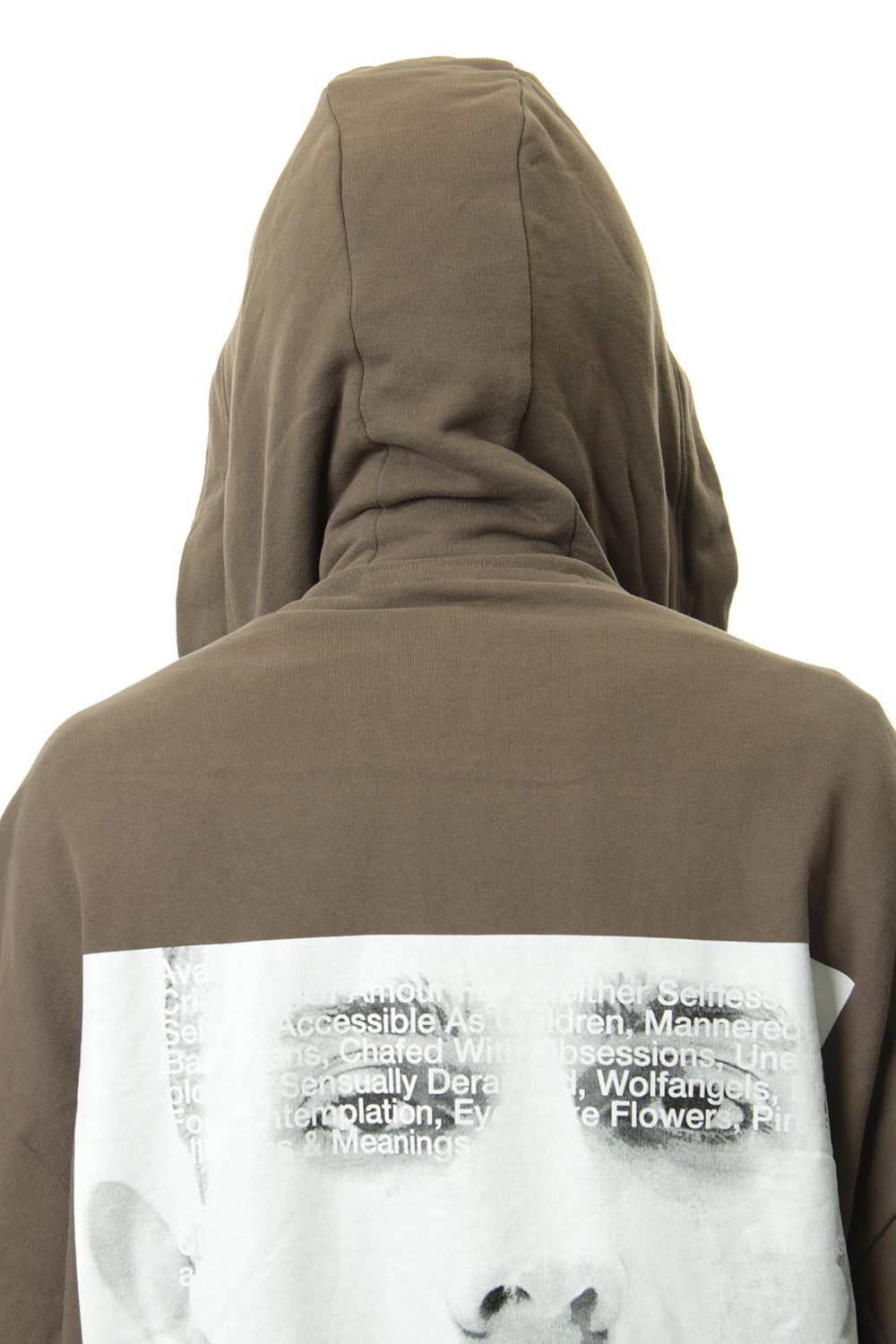 PRINT EXTRA BIG ZIP HOODIE Dust