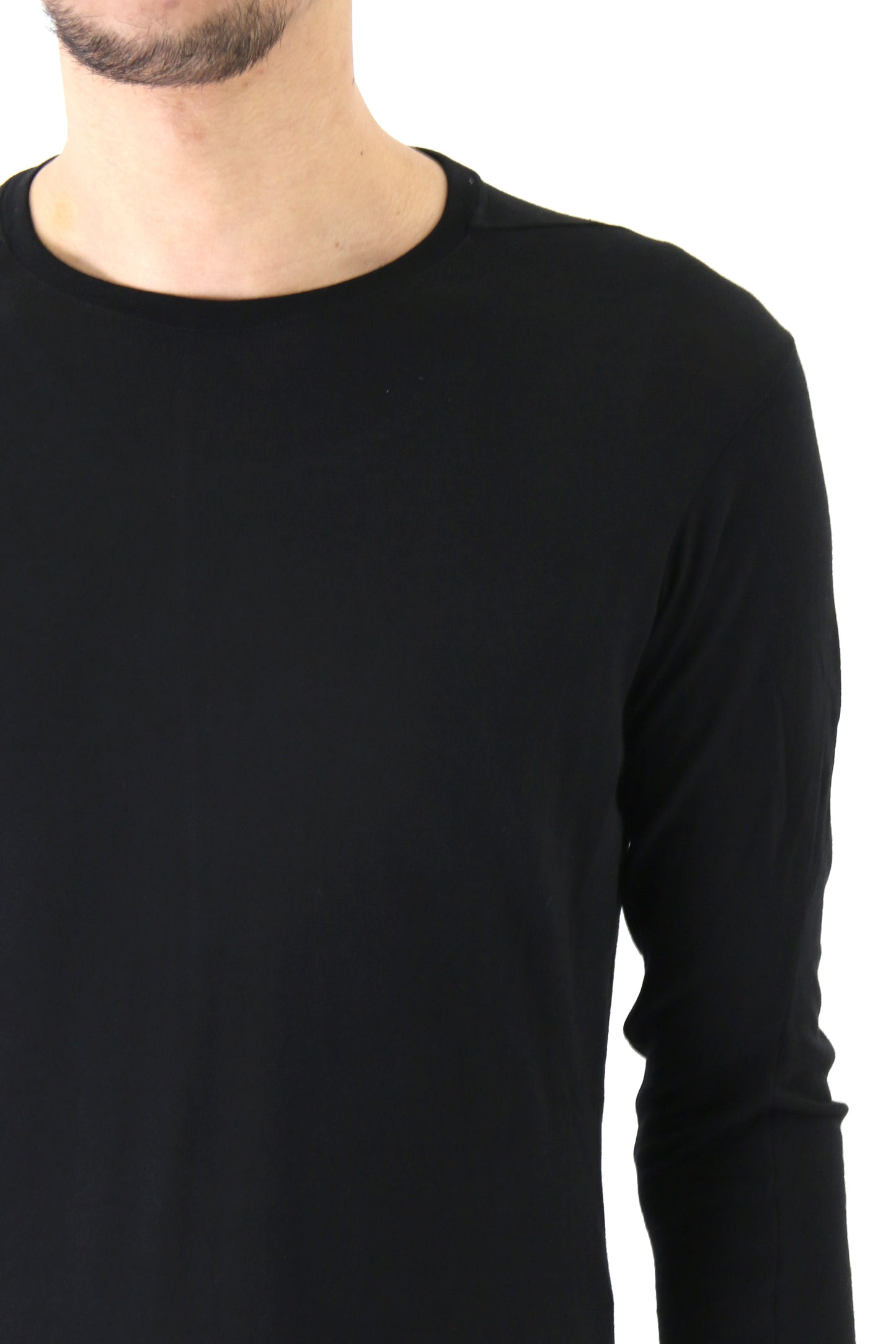 Long Sleeve Silk / Cotton Jersey Black