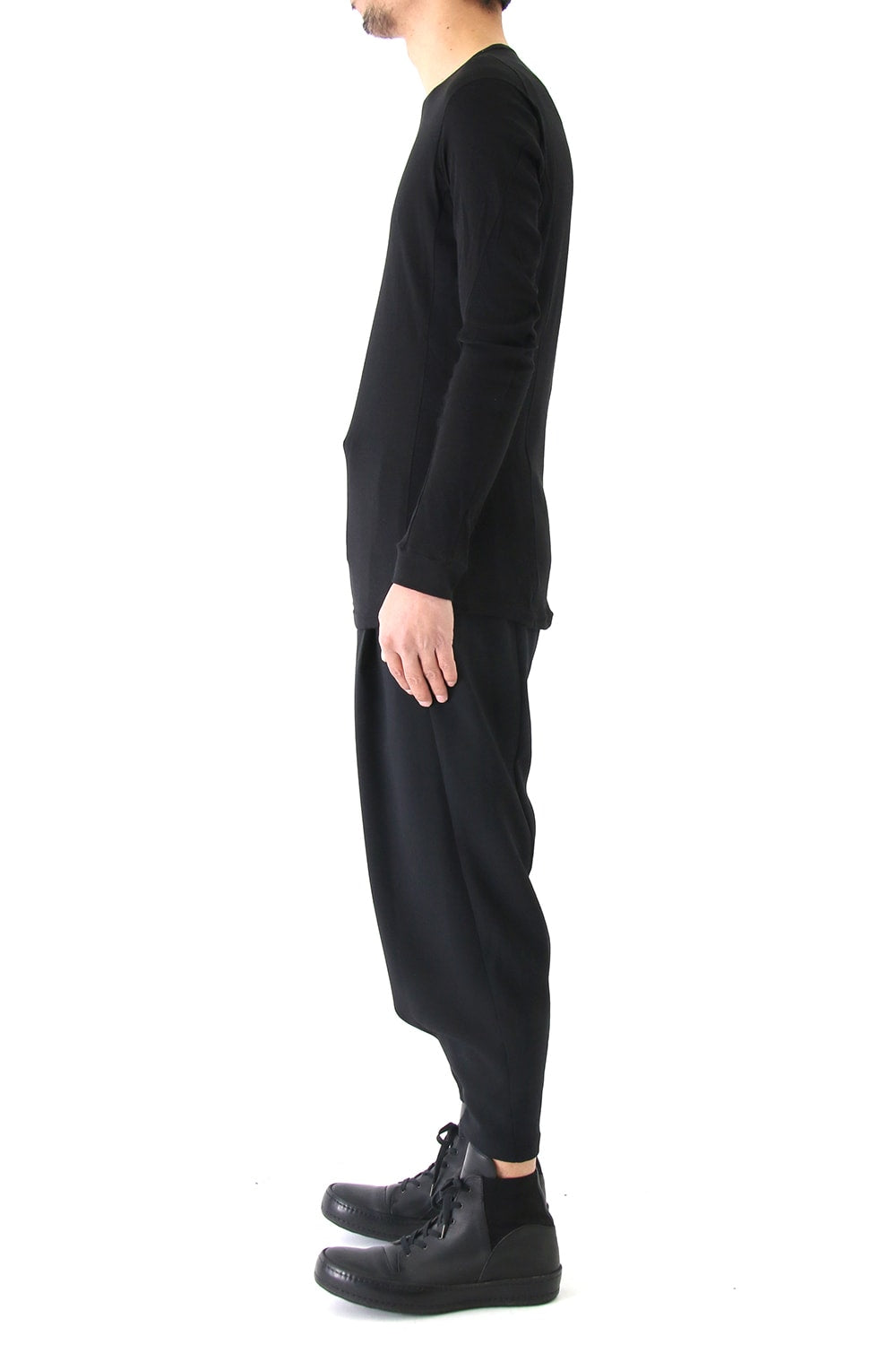 Long Sleeve Silk / Cotton Jersey Black
