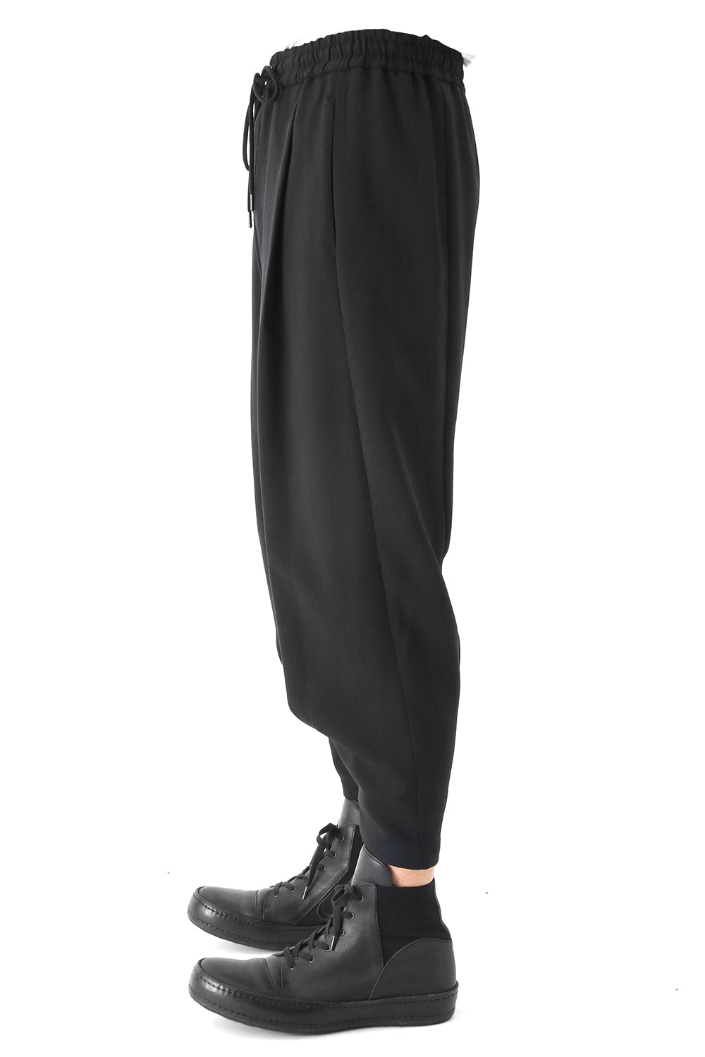 Cropped Pants Wool Pique Black