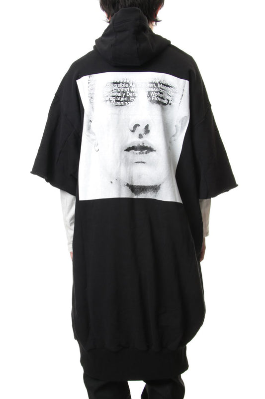 PRINT EXTRA BIG ZIP HOODIE Black