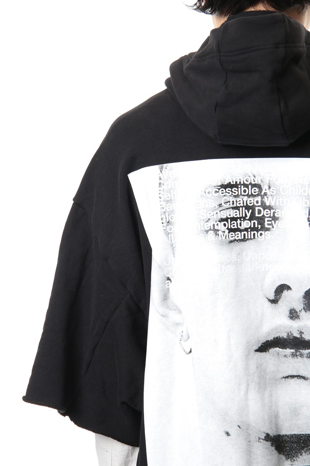 PRINT EXTRA BIG ZIP HOODIE Black