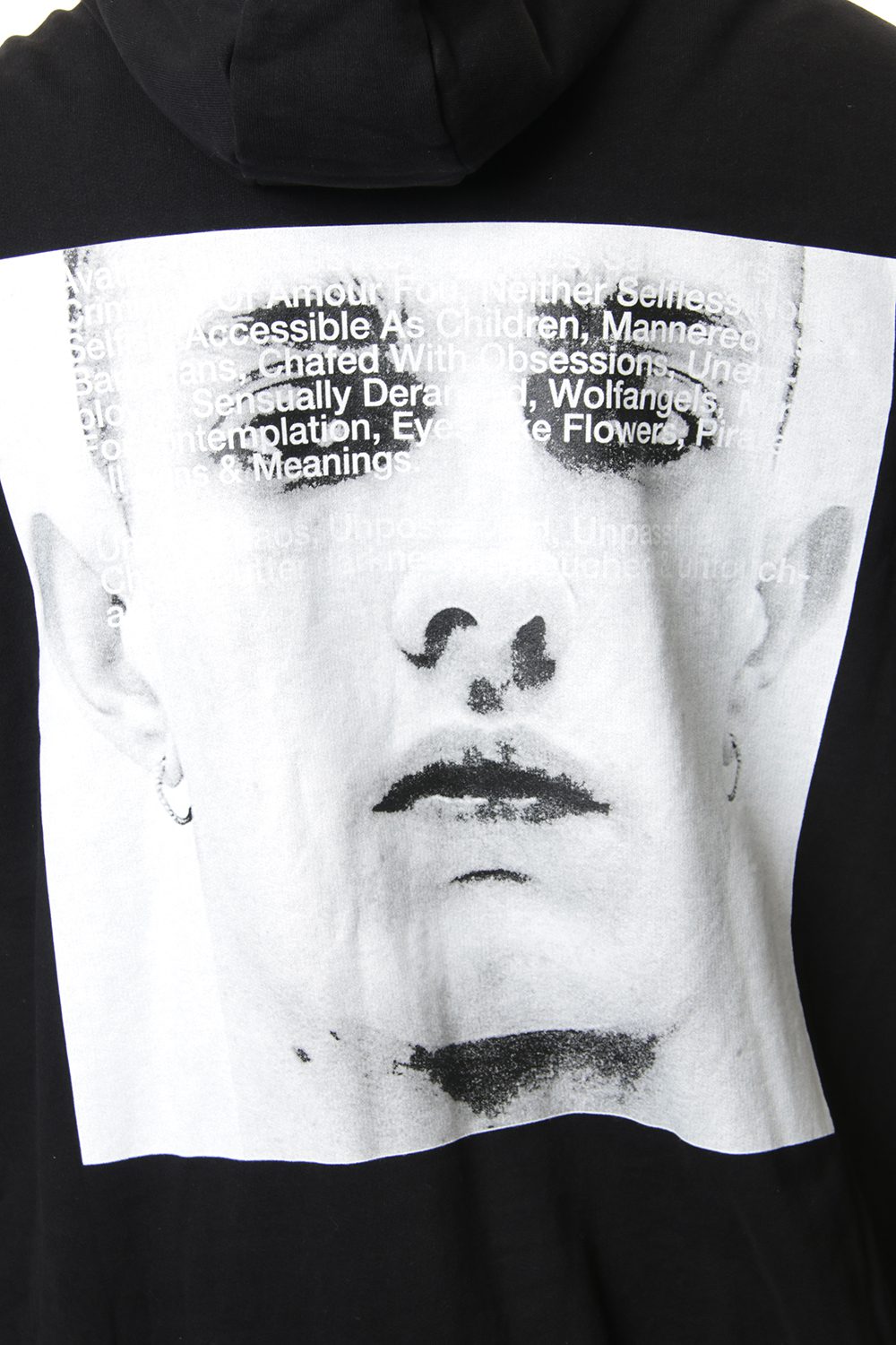 PRINT EXTRA BIG ZIP HOODIE Black