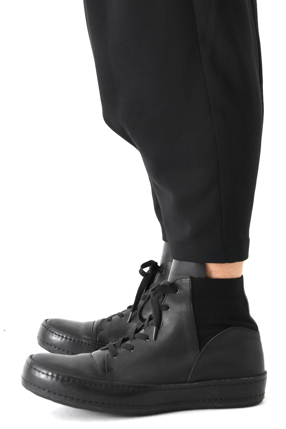 Cropped Pants Wool Pique Black