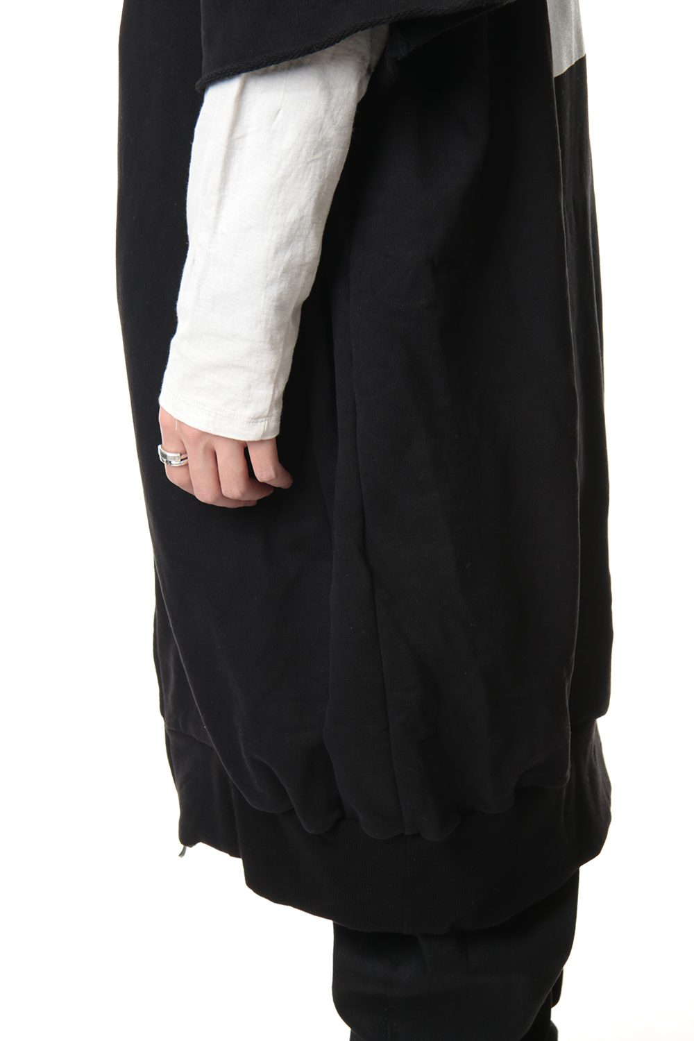 PRINT EXTRA BIG ZIP HOODIE Black