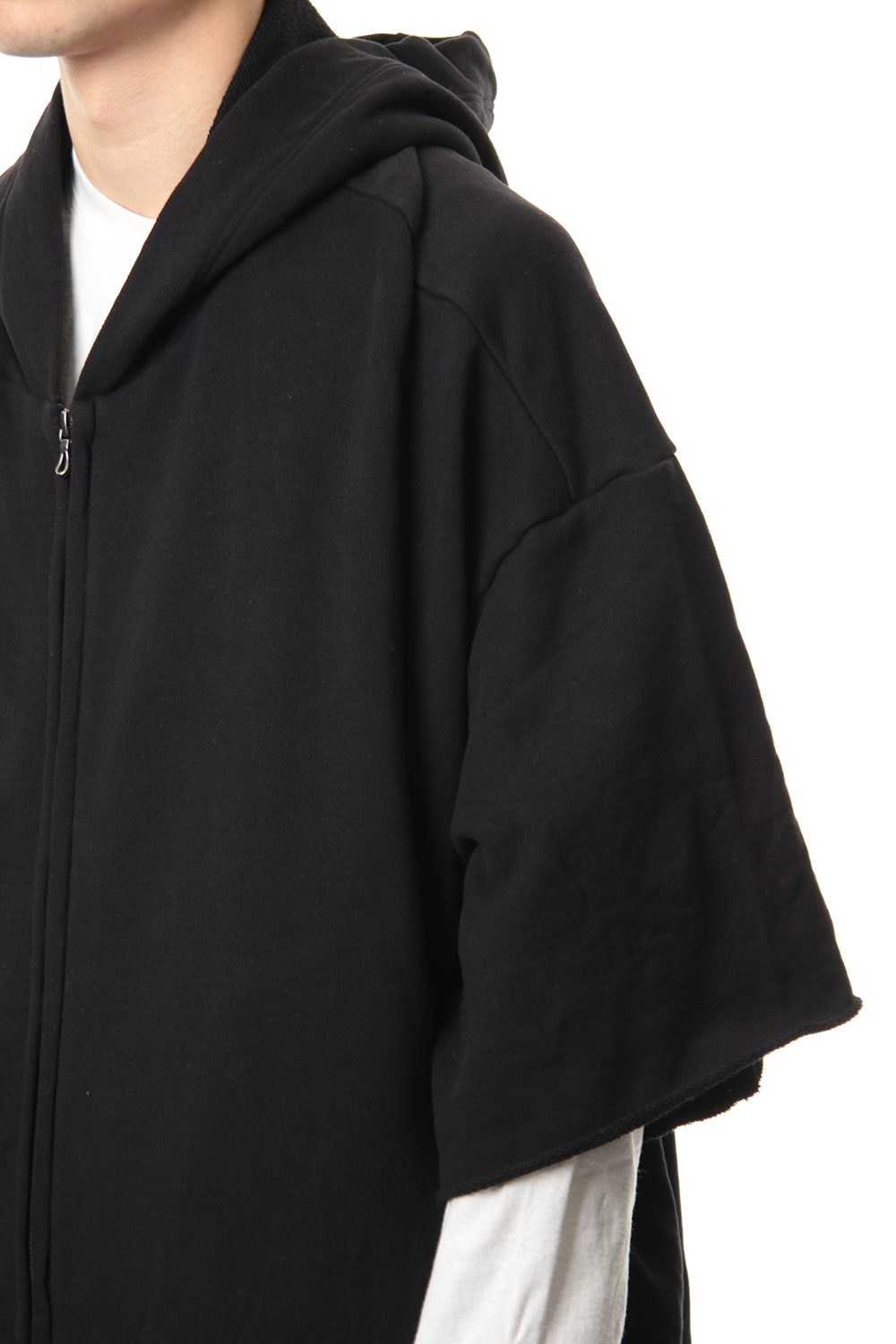 PRINT EXTRA BIG ZIP HOODIE Black