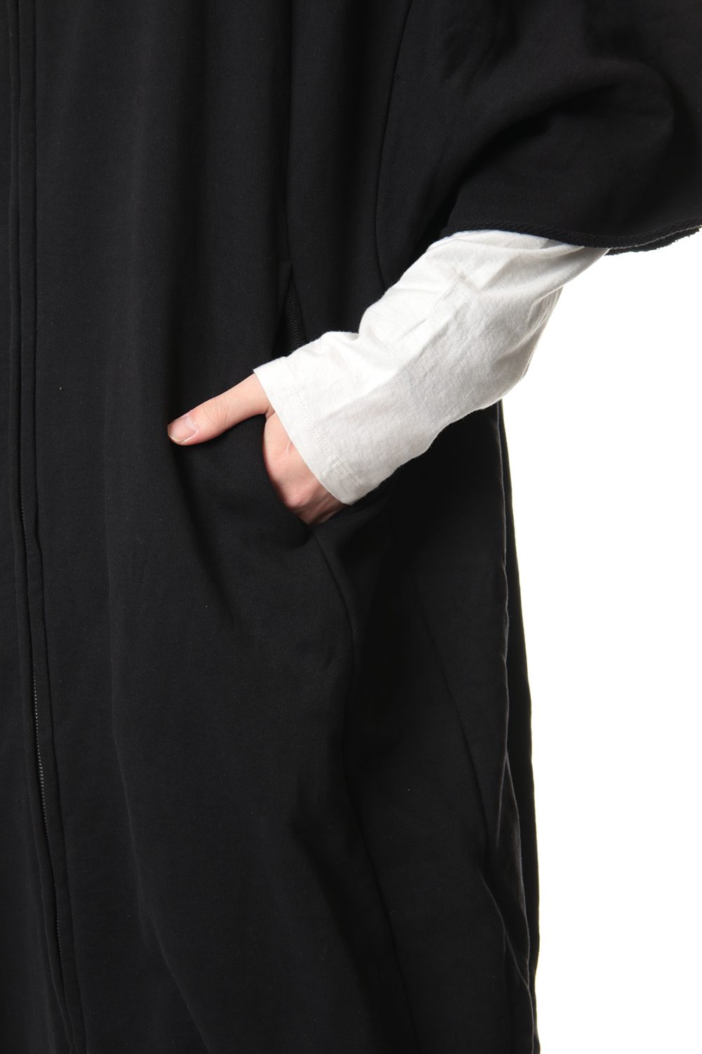 PRINT EXTRA BIG ZIP HOODIE Black