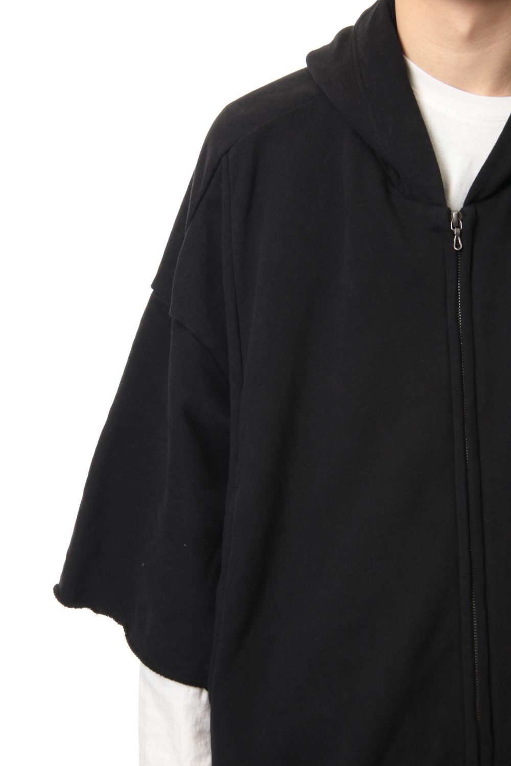 PRINT EXTRA BIG ZIP HOODIE Black