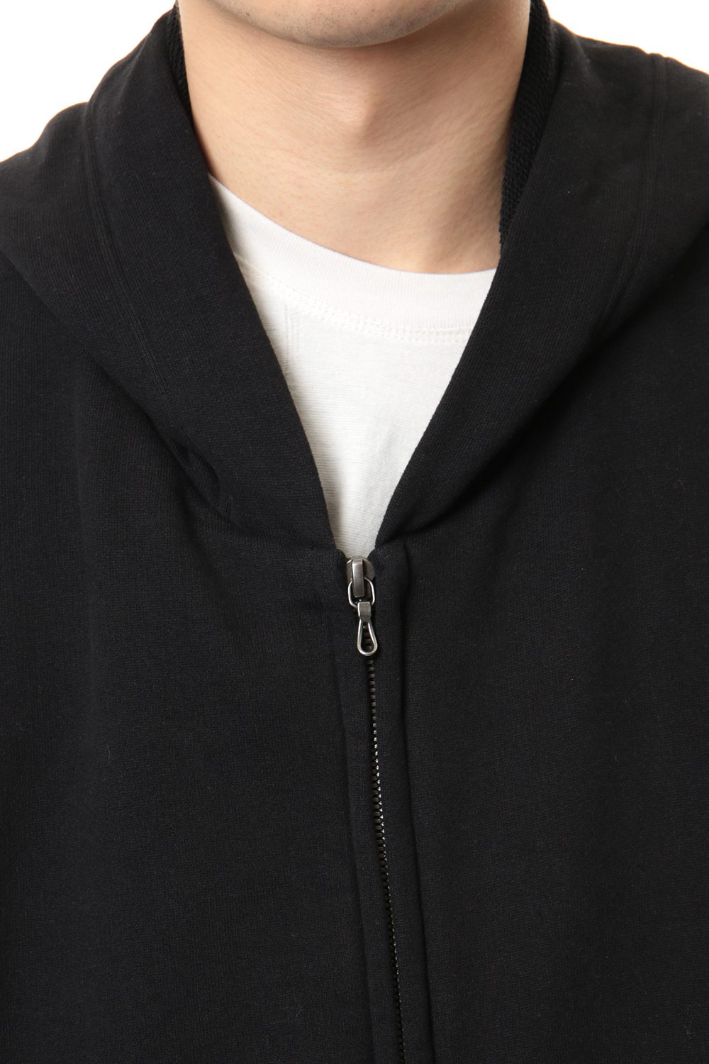 PRINT EXTRA BIG ZIP HOODIE Black