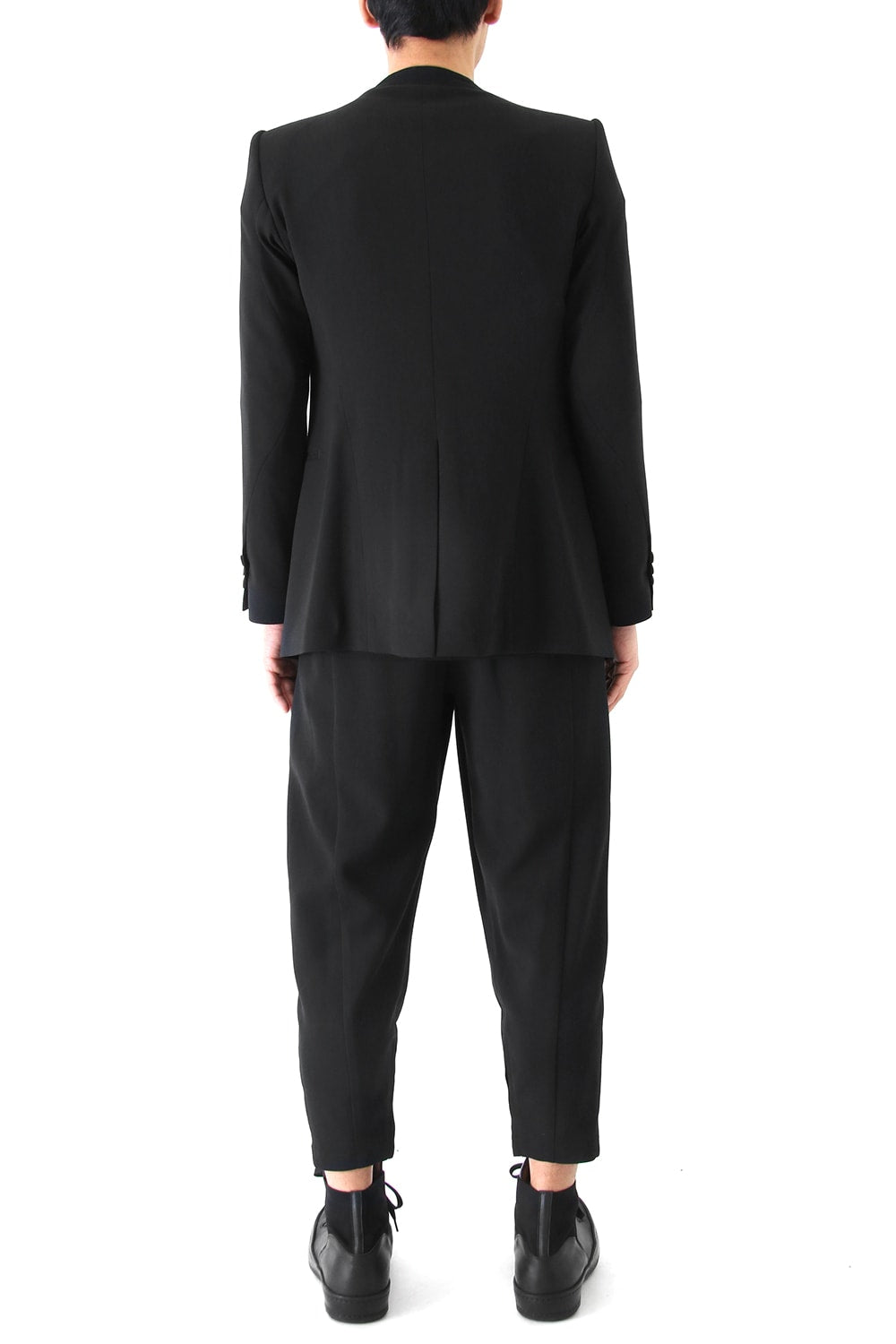 Cropped Pants Wool Pique Black