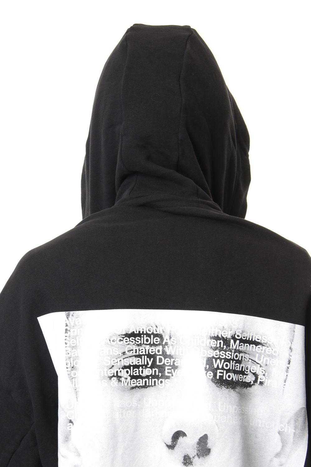 PRINT EXTRA BIG ZIP HOODIE Black
