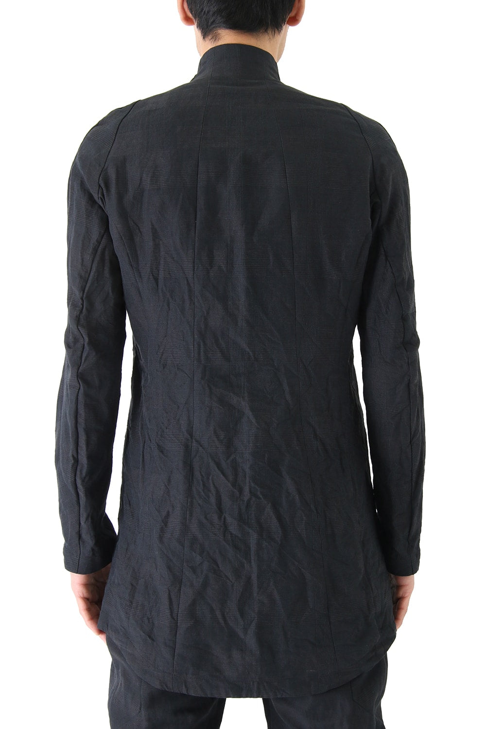 Jacket Cotton Linen Check Blue Black