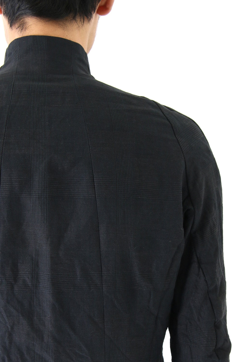 Jacket Cotton Linen Check Blue Black