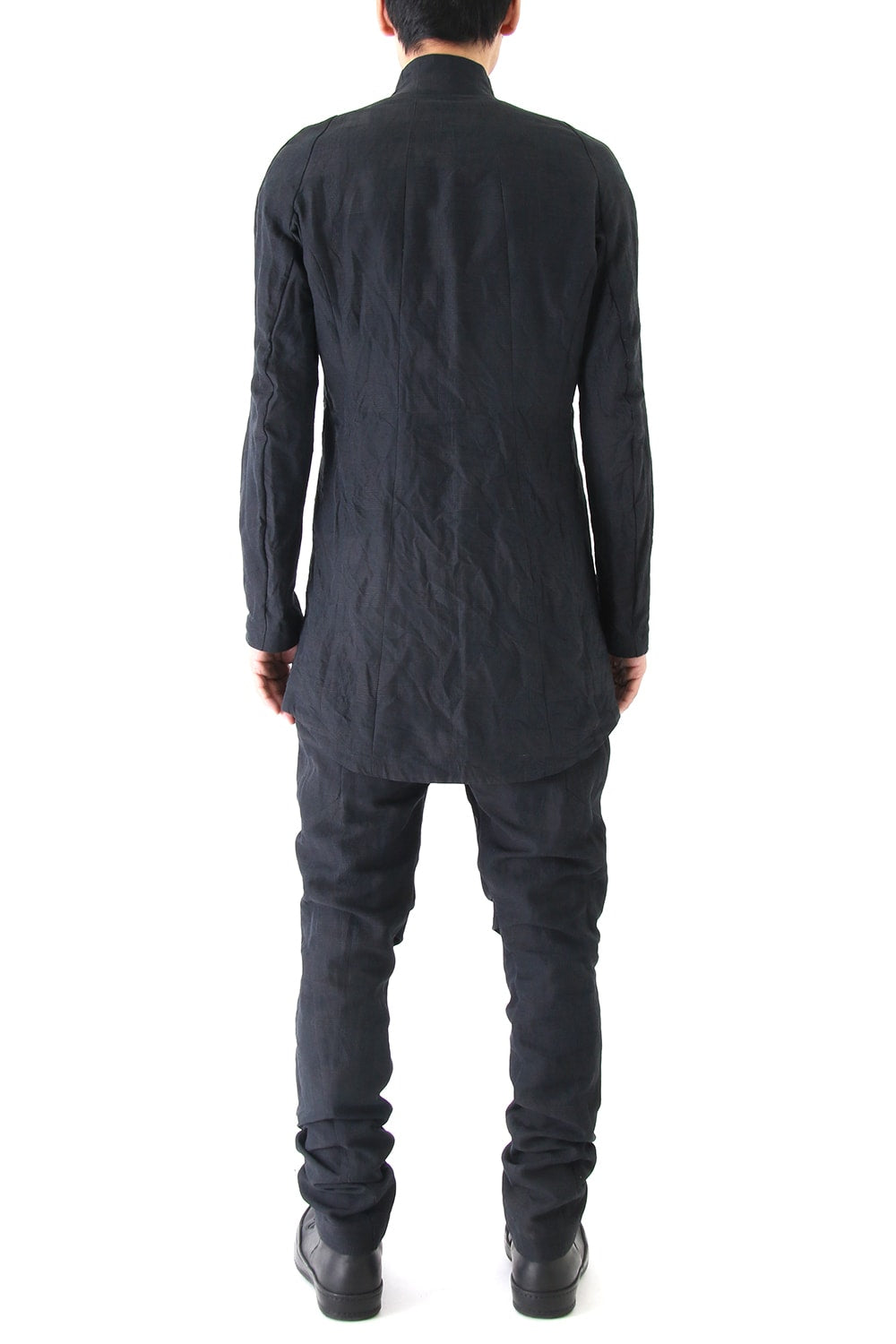 Jacket Cotton Linen Check Blue Black