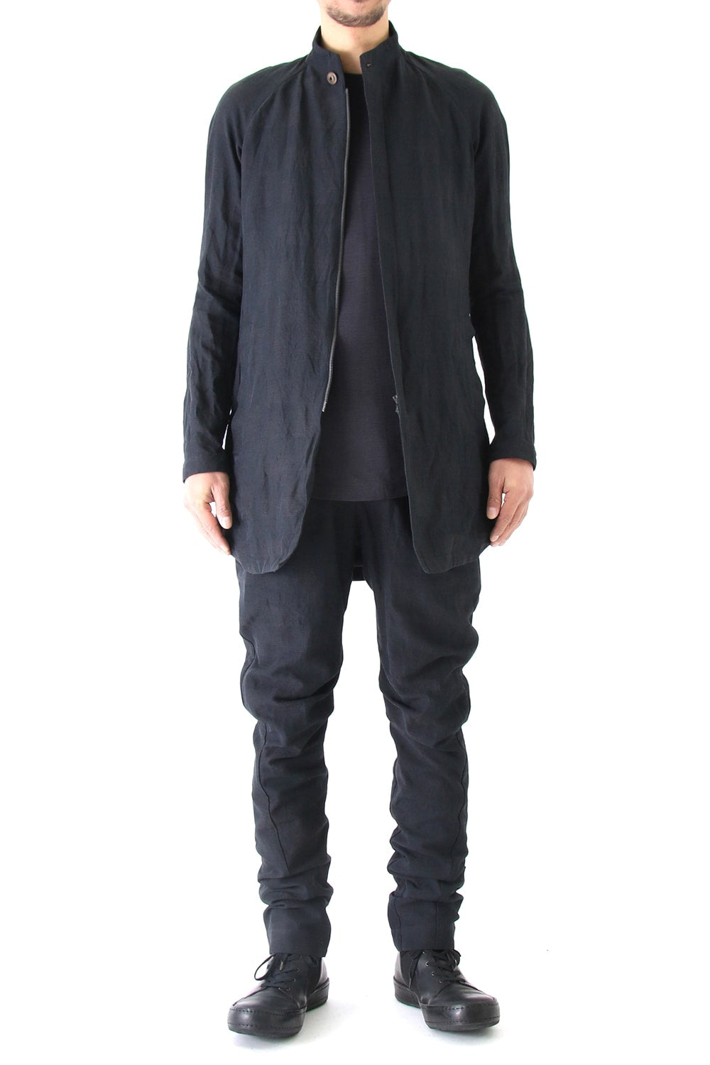 Jacket Cotton Linen Check Blue Black