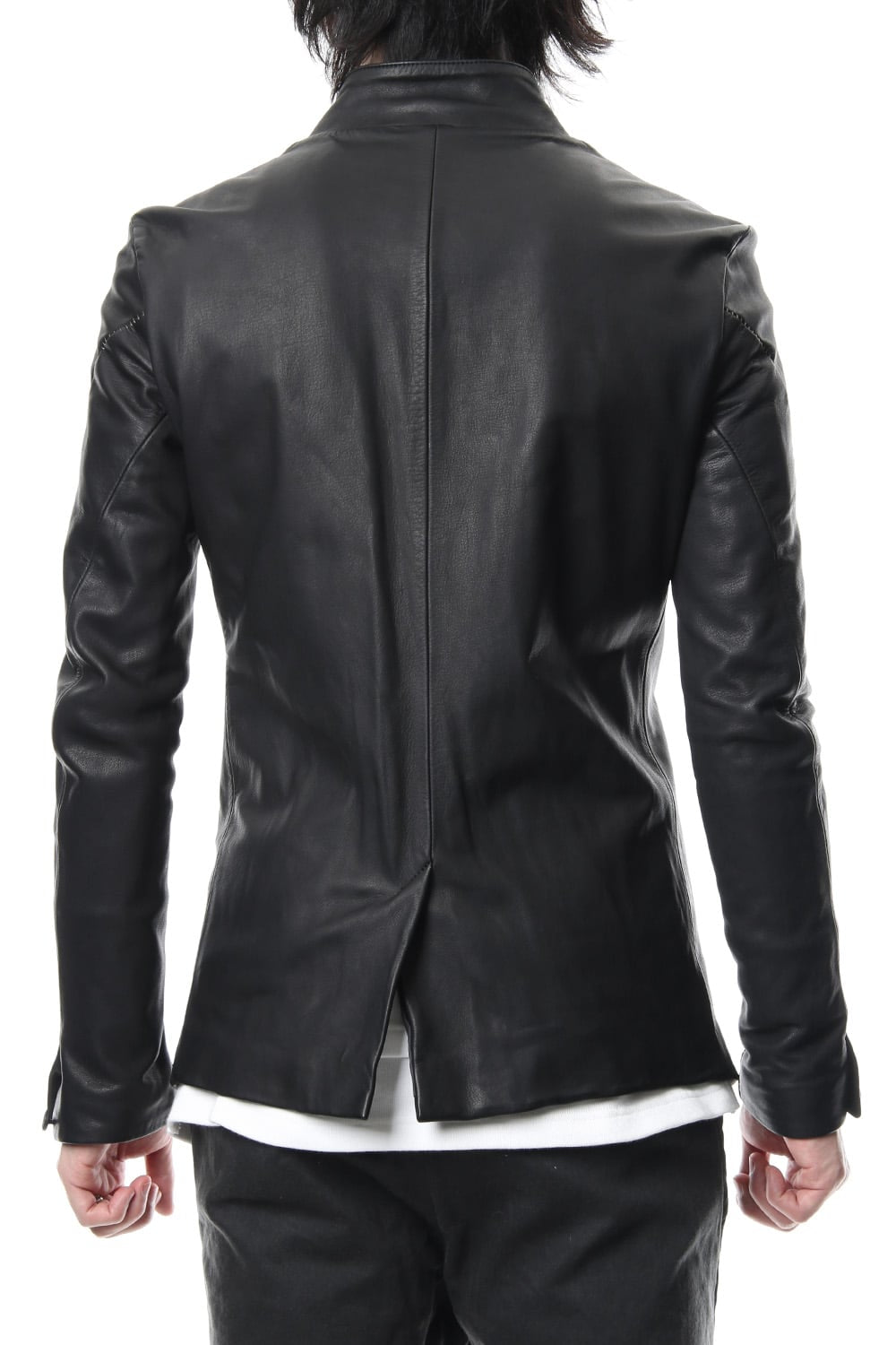 Cow Hide Draping Leather jacket RB-029 Black