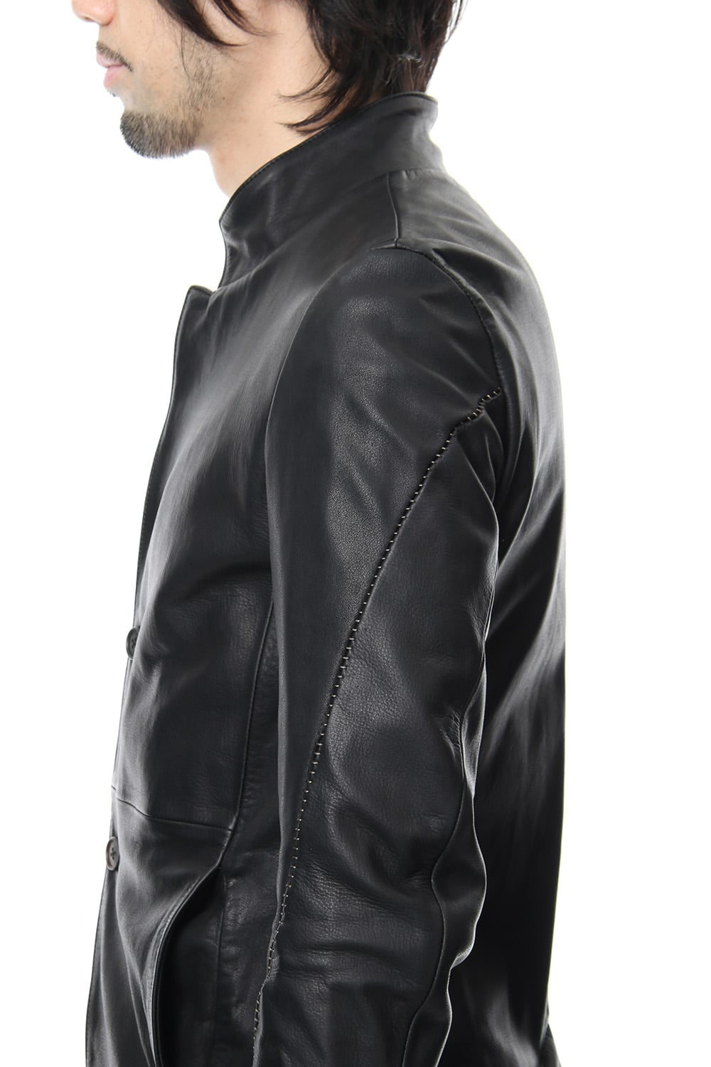 Cow Hide Draping Leather jacket RB-029 Black