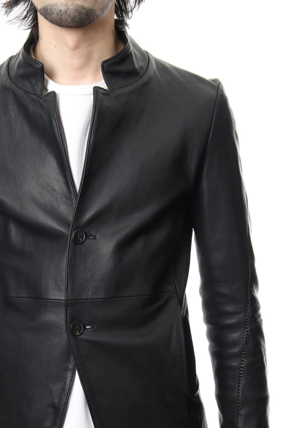 Cow Hide Draping Leather jacket RB-029 Black