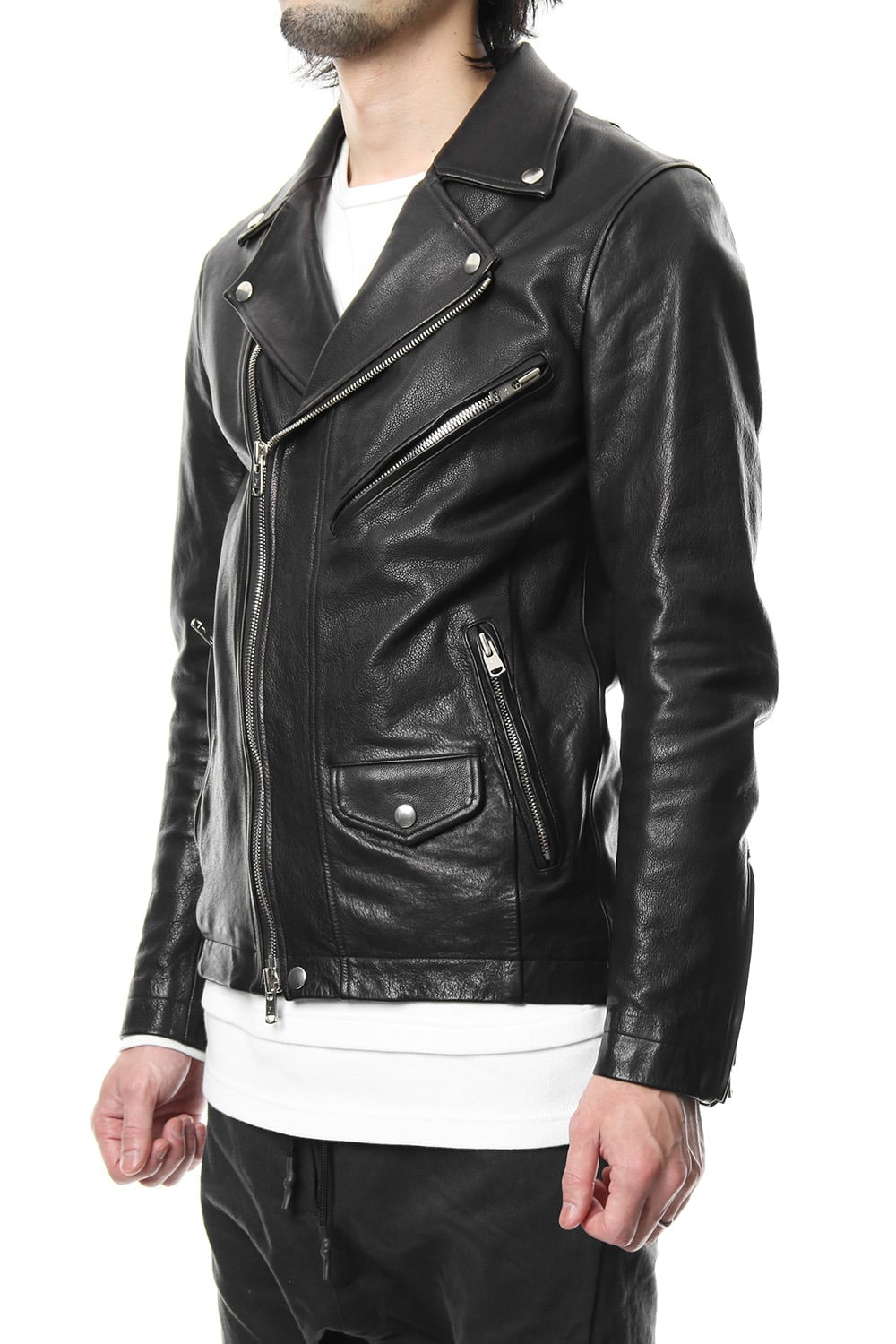 Cow Hide Leather Riders jacket RB-028 Black