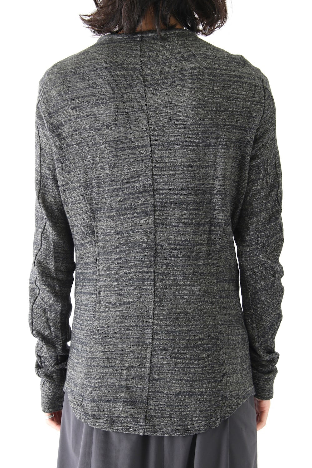 Long Sleeve Linen Cotton Jersey Khaki Gray