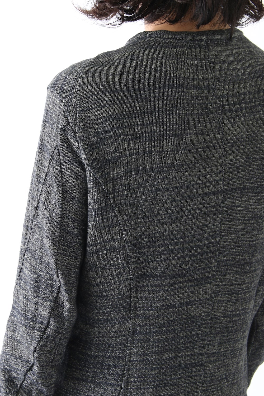 Long Sleeve Linen Cotton Jersey Khaki Gray