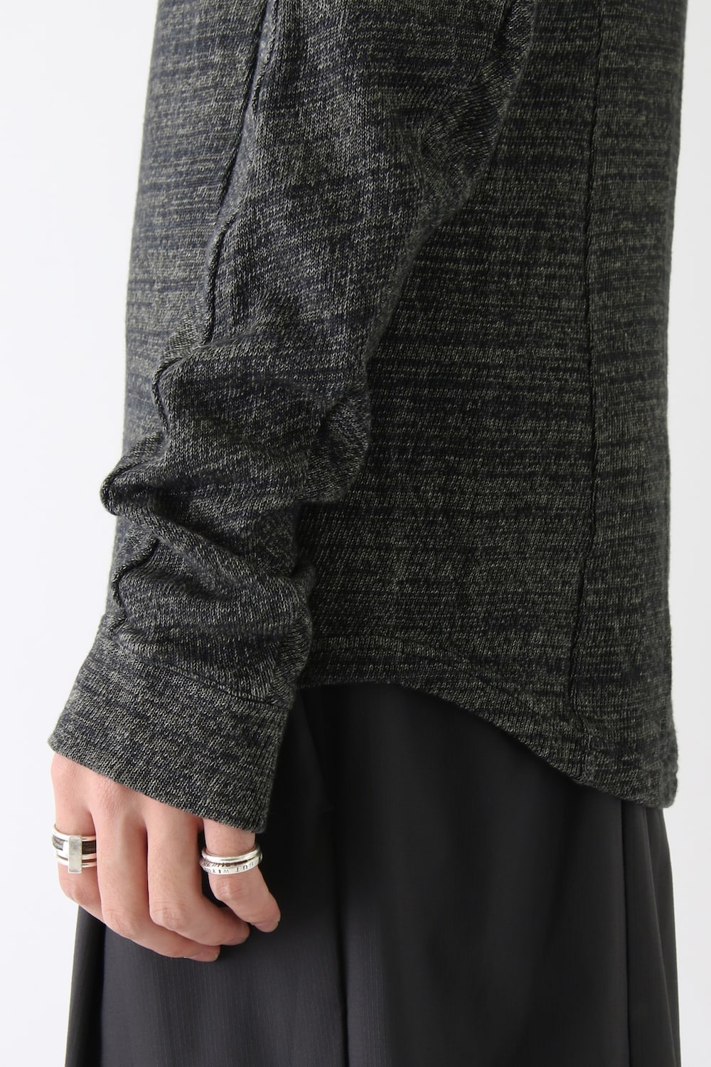 Long Sleeve Linen Cotton Jersey Khaki Gray