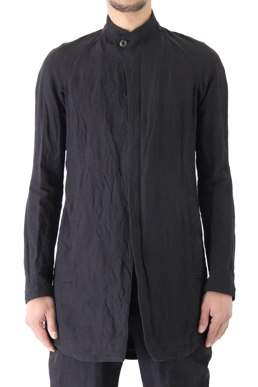 Jacket Cotton Linen Check Bordeaux