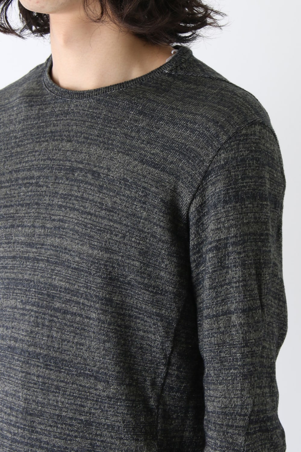 Long Sleeve Linen Cotton Jersey Khaki Gray