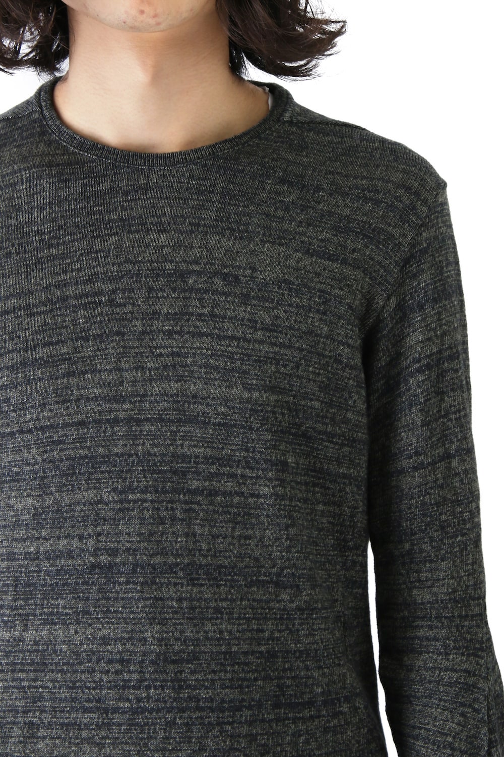 Long Sleeve Linen Cotton Jersey Khaki Gray