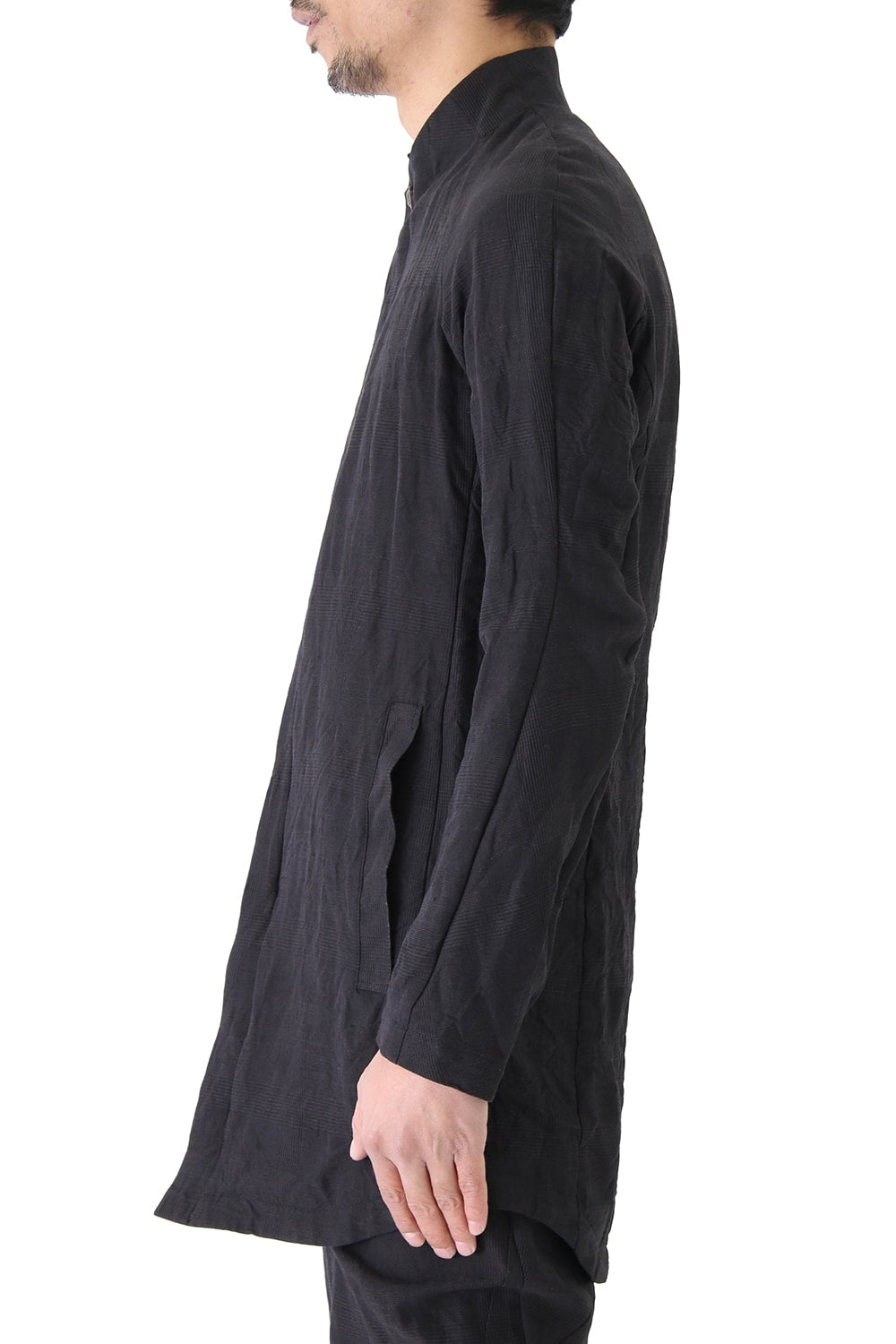 Jacket Cotton Linen Check Bordeaux