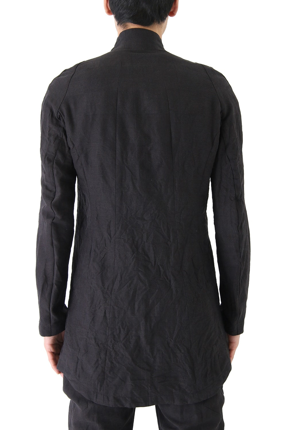 Jacket Cotton Linen Check Bordeaux