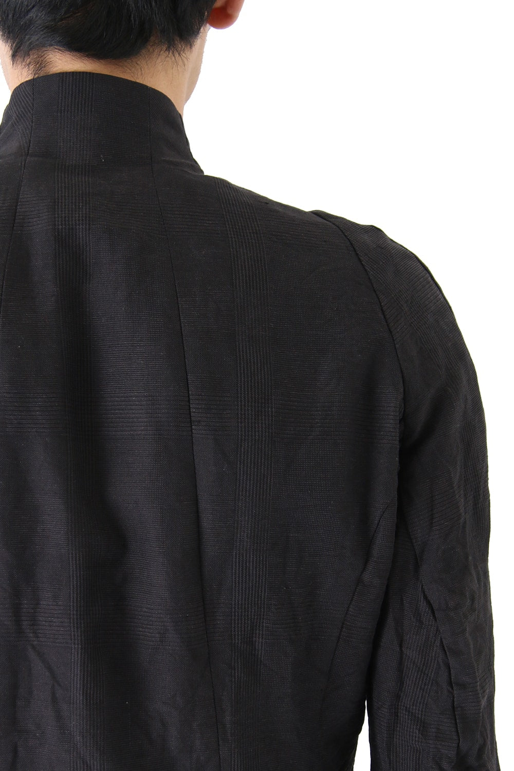 Jacket Cotton Linen Check Bordeaux