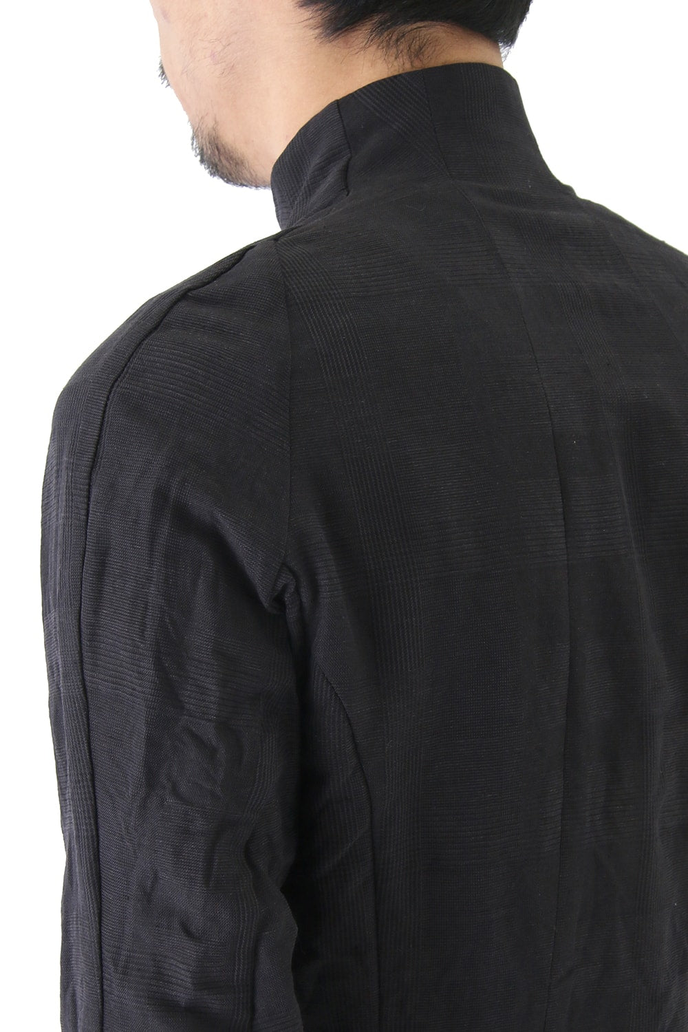 Jacket Cotton Linen Check Bordeaux