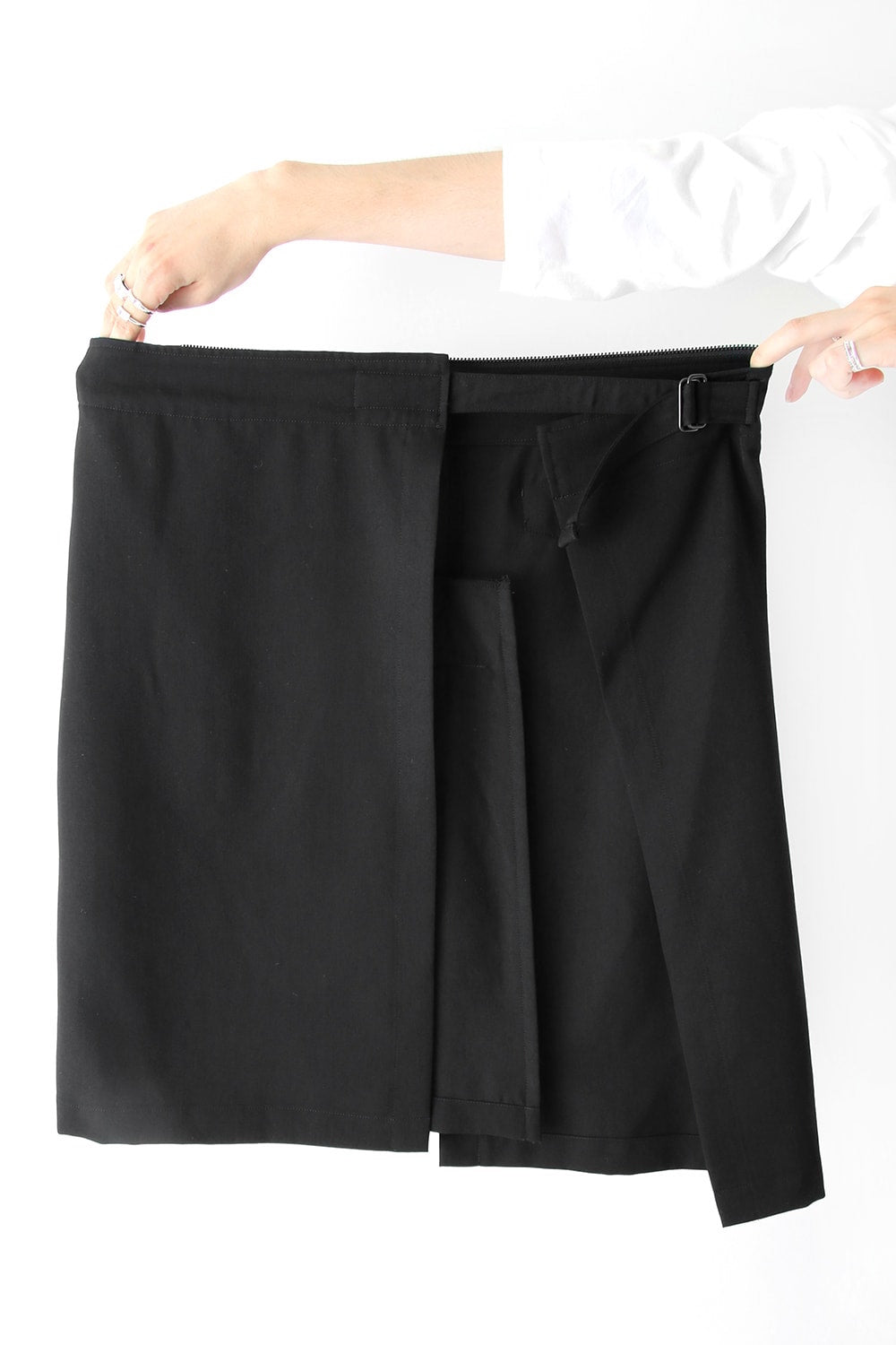 Wrinkle Garbardine Removable Skirt Pants