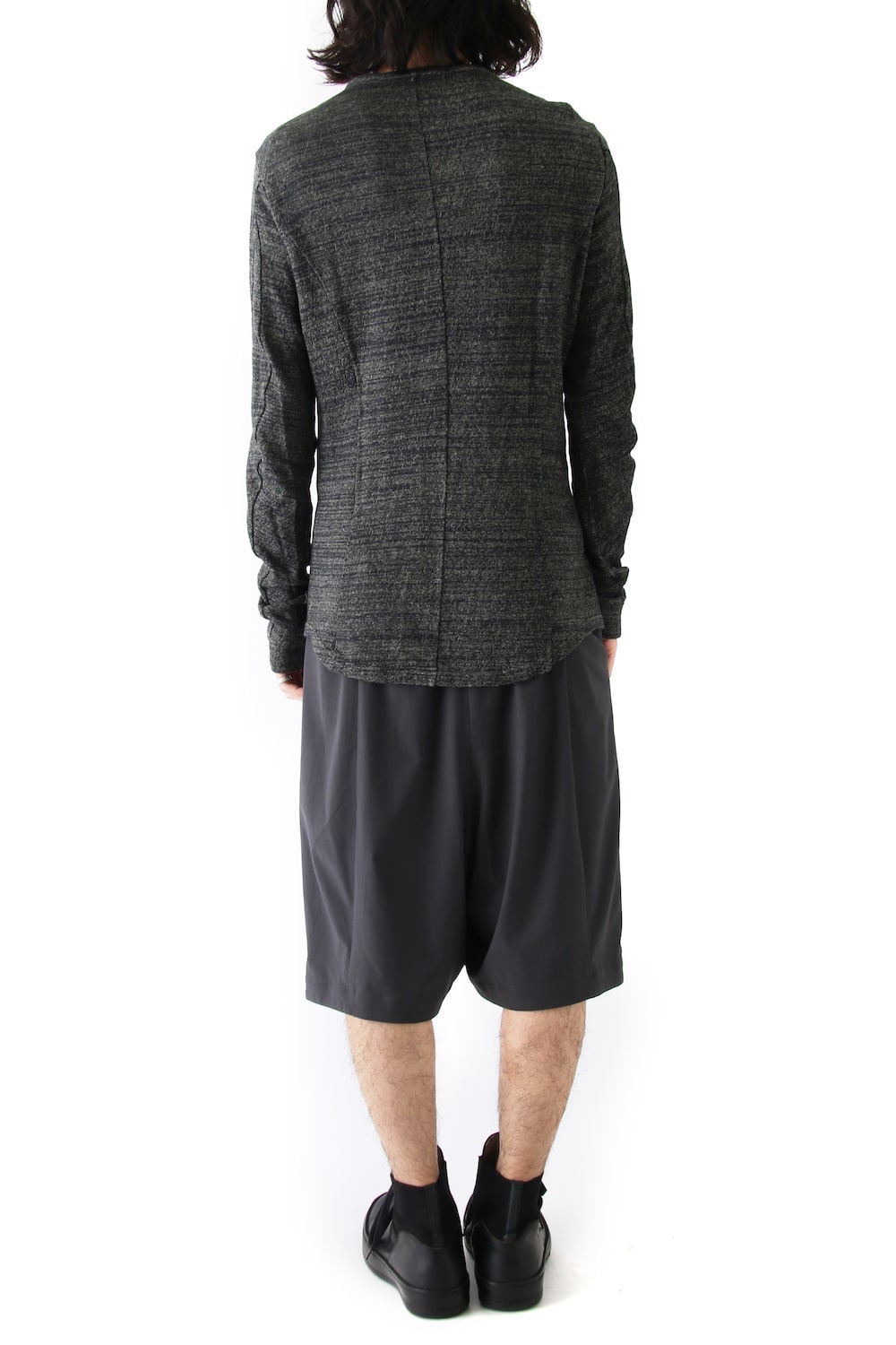 Long Sleeve Linen Cotton Jersey Khaki Gray