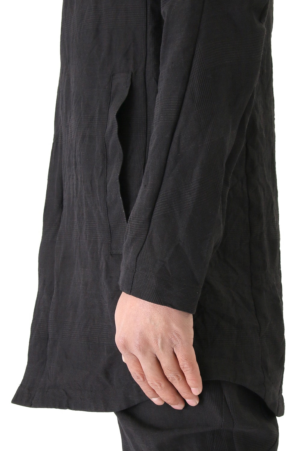 Jacket Cotton Linen Check Bordeaux