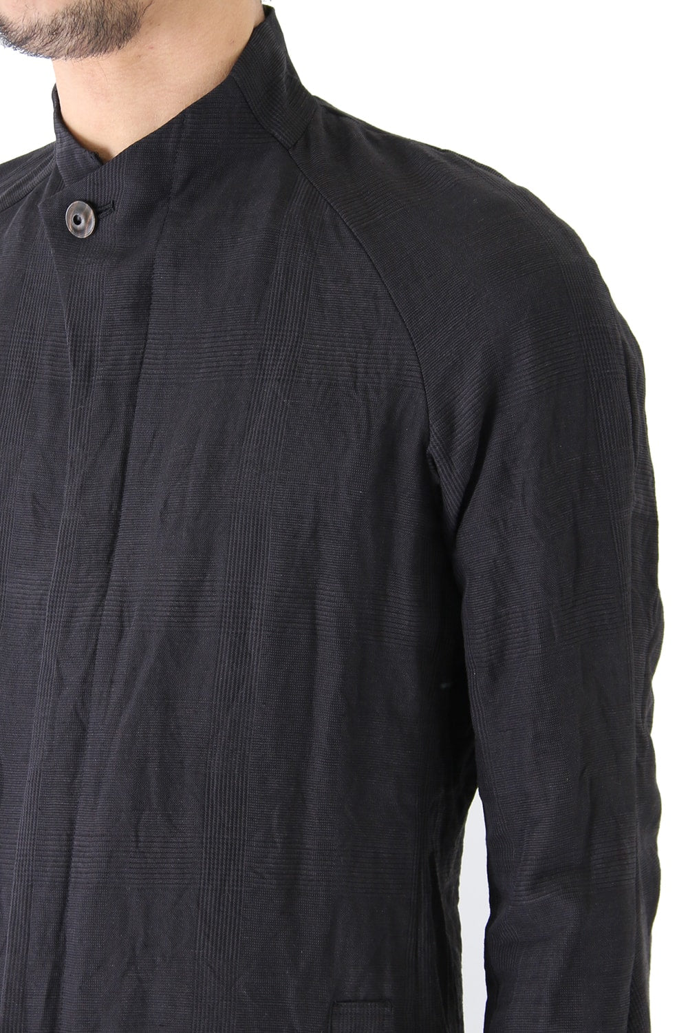 Jacket Cotton Linen Check Bordeaux