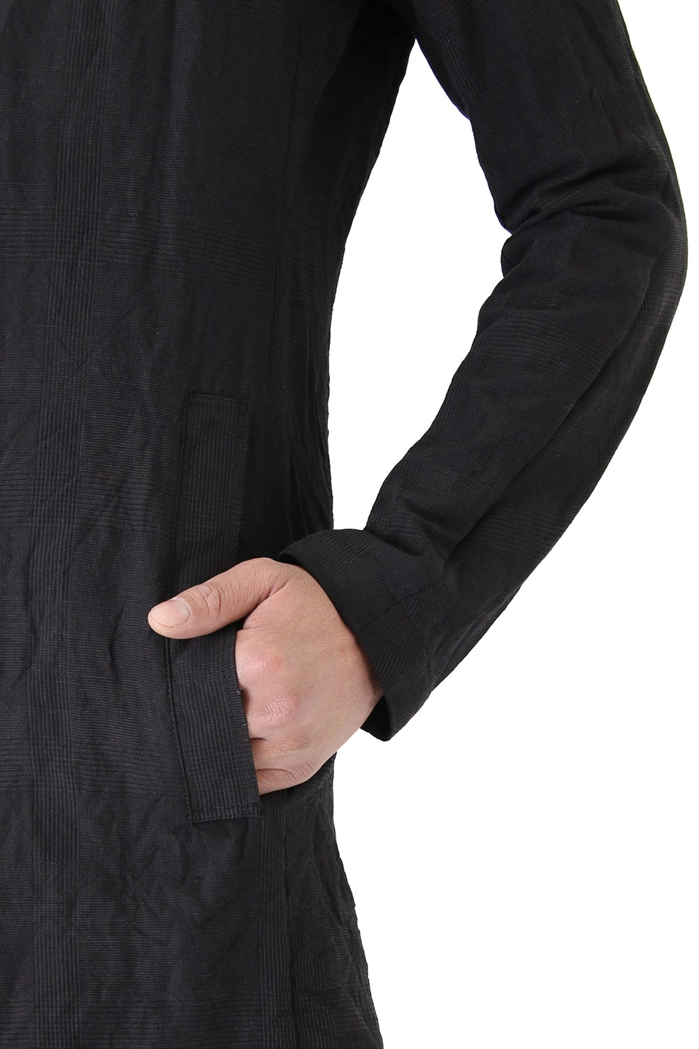 Jacket Cotton Linen Check Bordeaux