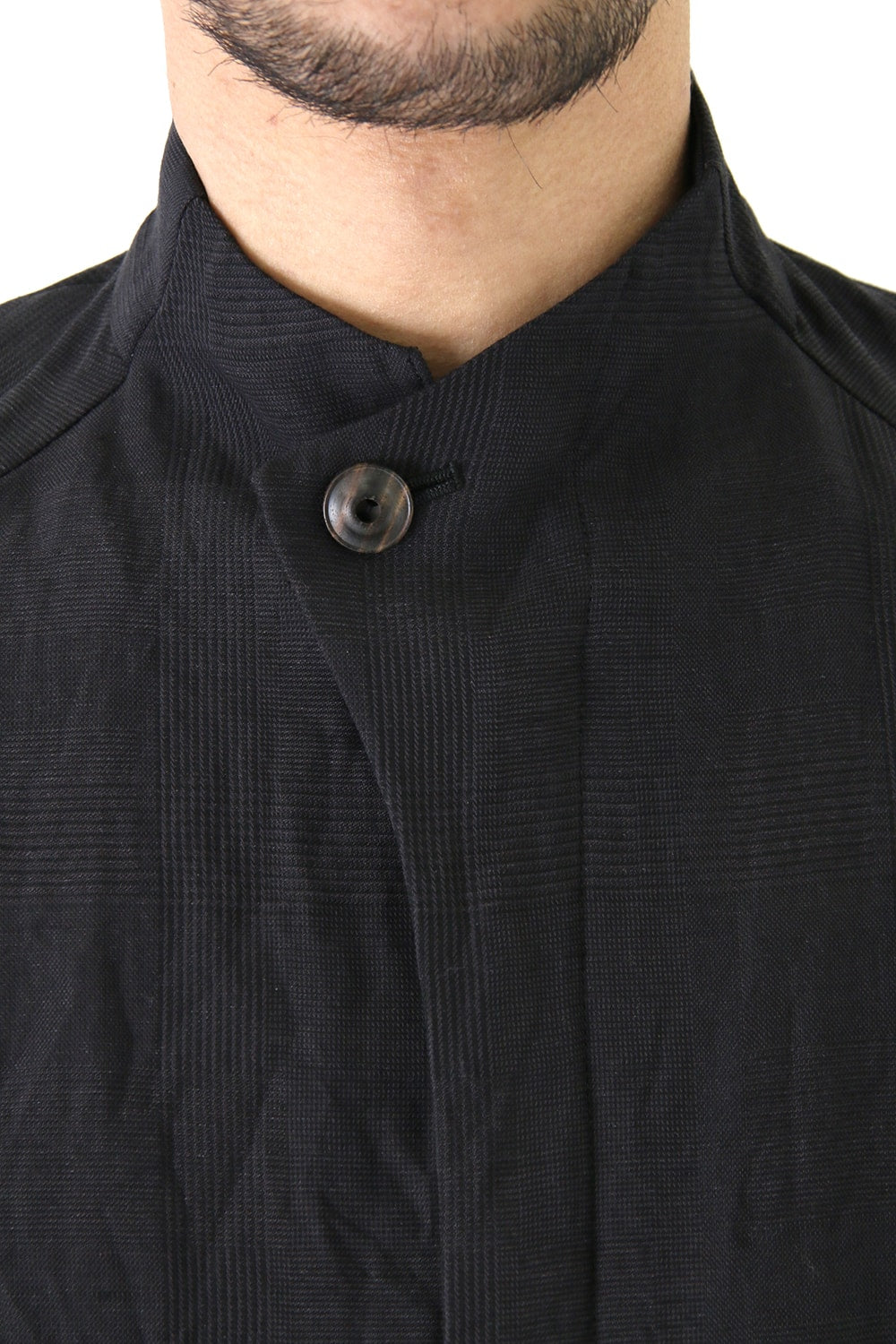 Jacket Cotton Linen Check Bordeaux