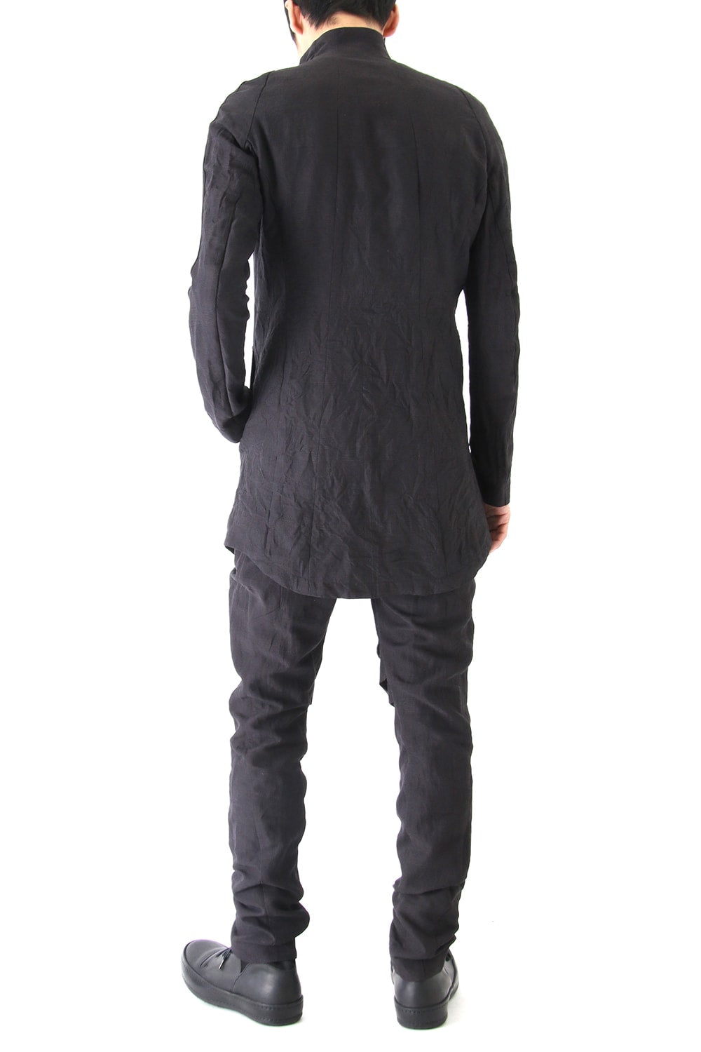 Jacket Cotton Linen Check Bordeaux