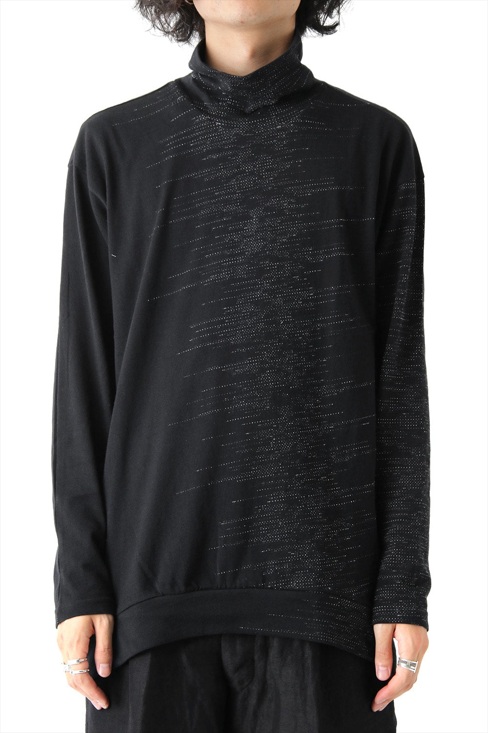 Inlay Cut Jacquard Bottle neck T