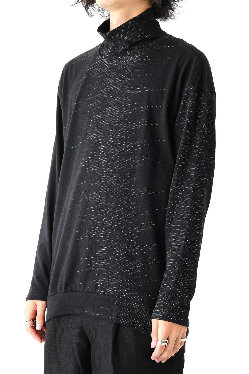 Inlay Cut Jacquard Bottle neck T