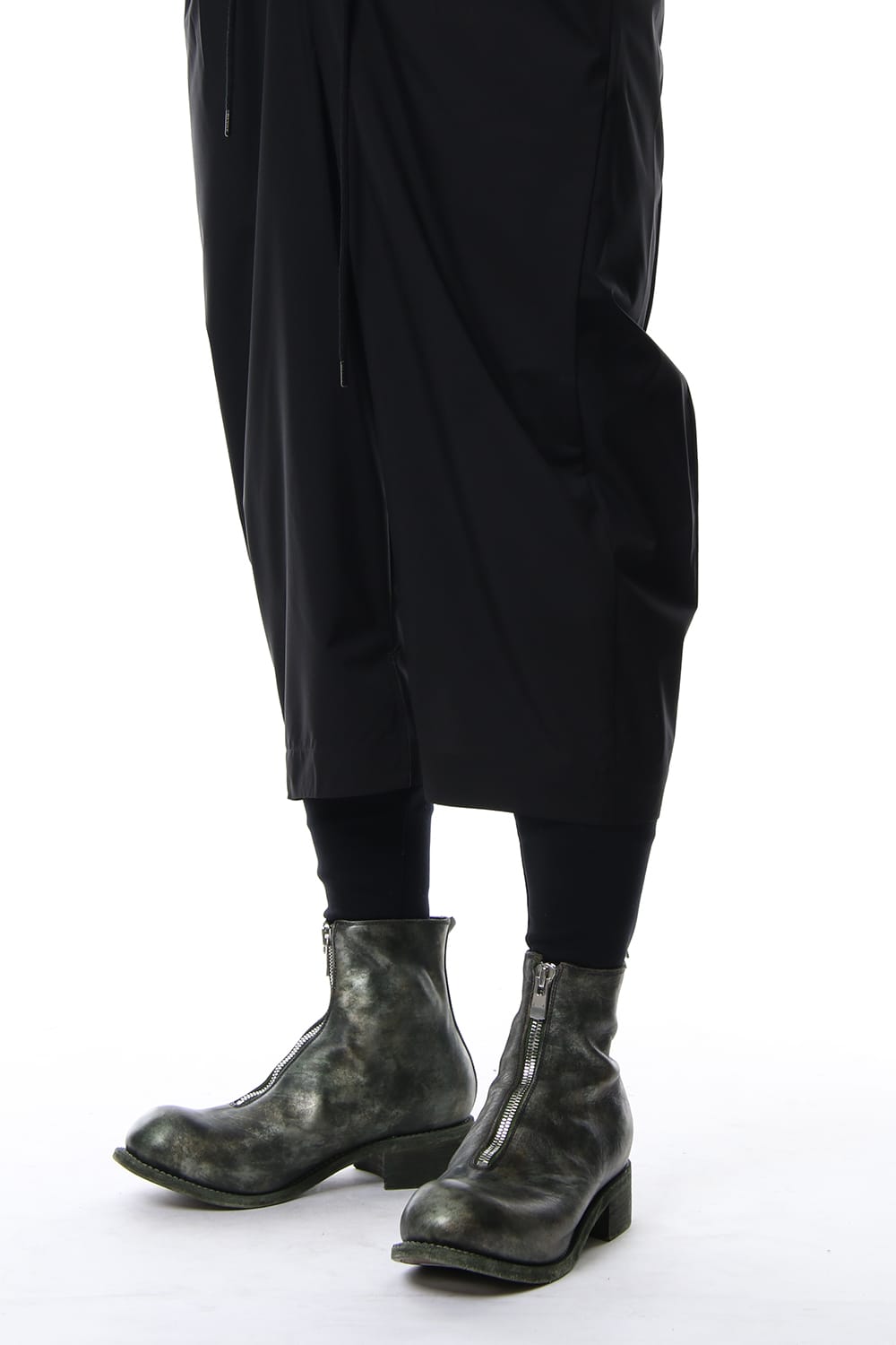 LIMITED Front Zip Boots Double Sole - Horse Full Grain Leather CAMO