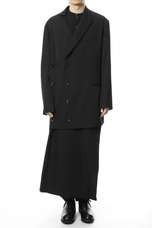 Left Front Double jacket Dress Wrinkled Gabardine