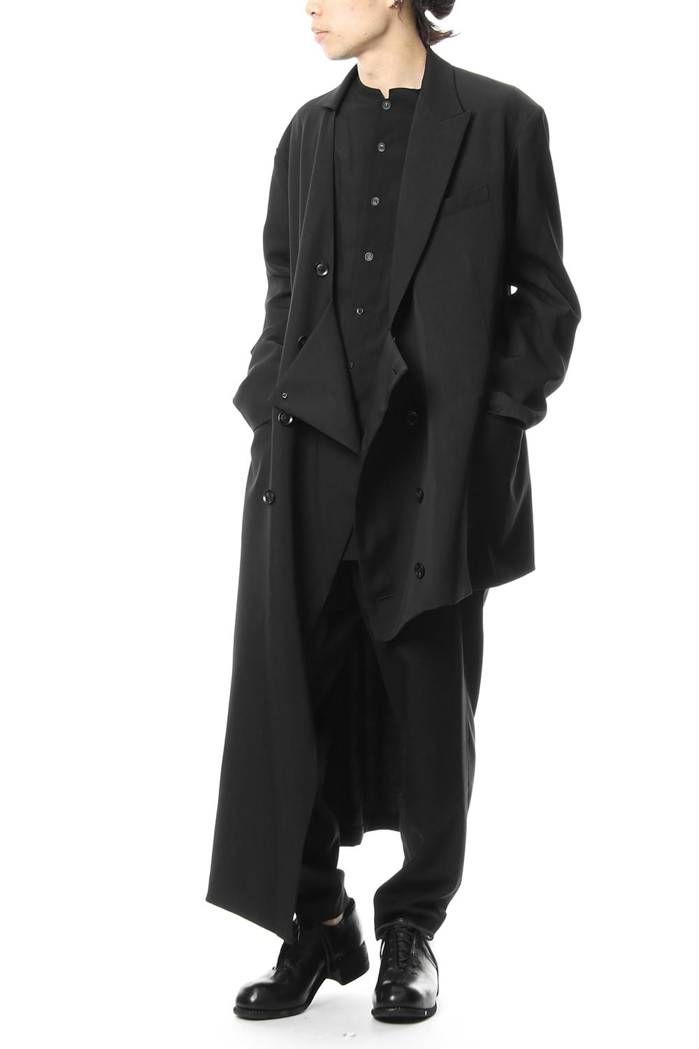 Left Front Double jacket Dress Wrinkled Gabardine