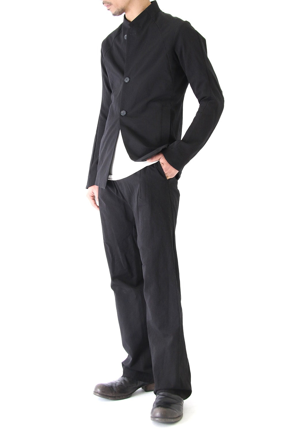 Jacket Cotton Linen Rip Stop Black